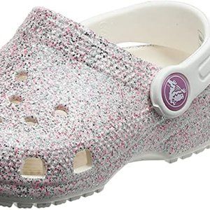 Classic Glitter Clog K Oyster Crocs Roomy Fit J6
